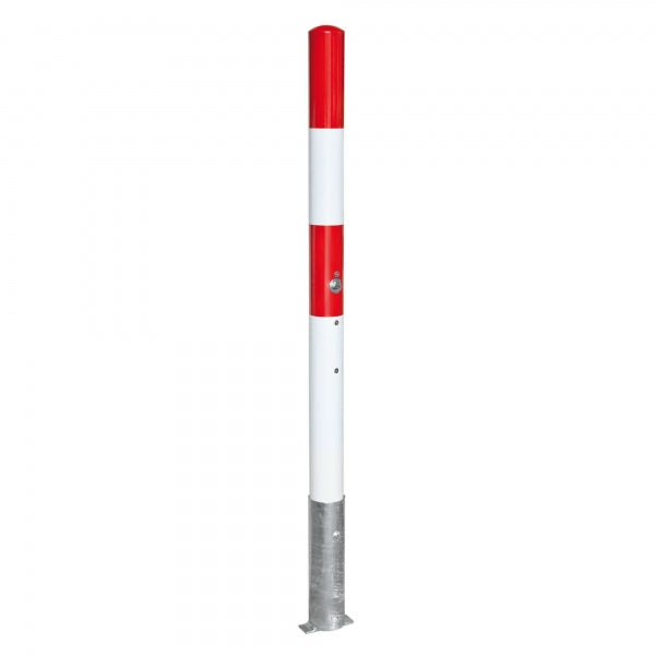 Traffic Line Removable Barrier Post 76mm Galv_red_white Triangle Lock