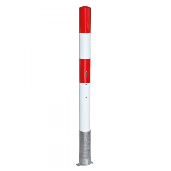 Traffic Line Removable Barrier Post 90mm Galv_red_white Cylinder Lock