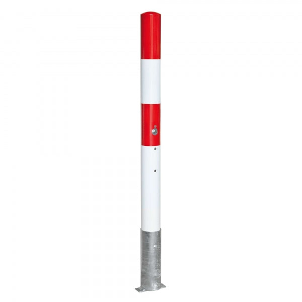 Traffic Line Removable Barrier Post 90mm Galv_red_white Triangle Lock