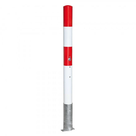 Traffic Line Removable Barrier Post 90mm Galv_red_white Triangle Lock