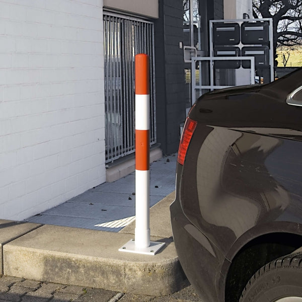 Traffic Line Spring Loaded Barrier Post Red In Situ